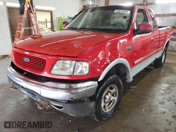 1997 Ford F-150 XL with VIN 1FTDX18W0VNB21424, listed as a Copart auction lot 45675365 with 155,760 mi miles and Salvage title. Bid and sale history available at DreamBid. Image 1.