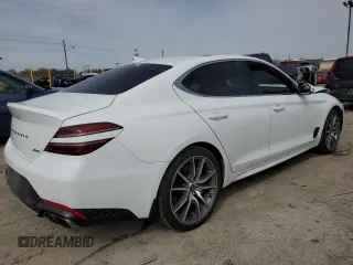2022 Genesis G70 2.0T with VIN KMTG34TAXNU092852, listed as a Copart auction lot 49337835 with 37,413 mi miles and Salvage title. Bid and sale history available at DreamBid. Image 3.