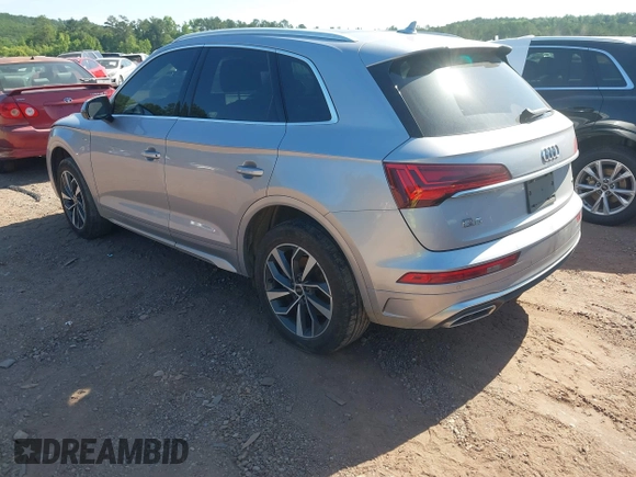 2022 Audi Q5 S line Premium Plus with VIN WA1EAAFY8N2075153, listed as a IAAI auction lot 42317317 with 67,230 mi miles and . Bid and sale history available at DreamBid. Image 3.
