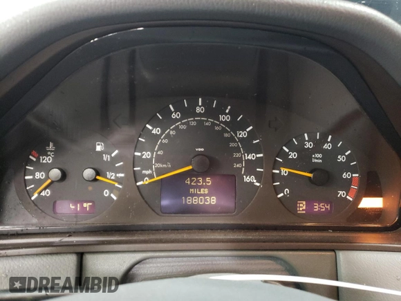 2001 Mercedes-Benz E-Class with VIN WDBJF65J11B357053, listed as a Copart auction lot 48805155 with 188,038 mi miles and Salvage Title. Bid and sale history available at carsss.com. Image 9.