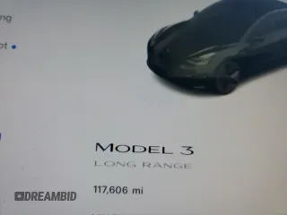 2019 Tesla Model 3 Mid Range with VIN 5YJ3E1EA3KF324201, listed as a Copart auction lot 43221185 with 117,606 mi miles and Salvage Title. Bid and sale history available at carsss.com. Image 9.