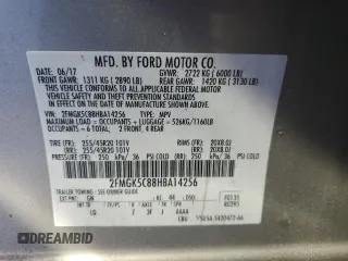 2017 Ford Flex SEL with VIN 2FMGK5C88HBA14256, listed as a Copart auction lot 89164225 with 106,833 mi miles and Salvage Title. Bid and sale history available at carsss.com. Image 14.