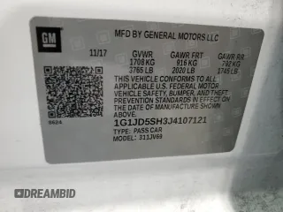 2018 Chevrolet Sonic LT z VIN 1G1JD5SH3J4107121, wystawiony jako Copart lot #46814415 z przebiegiem 96 136 mil mil oraz Szkoda całkowita • Salvage title. Historia ofert i sprzedaży dostępna na DreamBid. Obrazek 13.