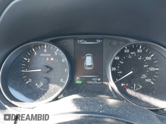 2017 Nissan Rogue SV with VIN KNMAT2MT4HP587849, listed as a IAAI auction lot 41759211 with 109,529 mi miles. Bid and sale history available at carsss.com. Image 7.