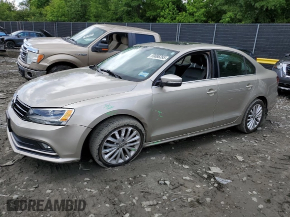 2016 Volkswagen Jetta SEL z VIN 3VWL17AJ3GM205357, wystawiony jako Copart lot #59086395 z przebiegiem 104 939 mil mil oraz Szkoda całkowita • Salvage title. Historia ofert i sprzedaży dostępna na DreamBid. Obrazek 1.