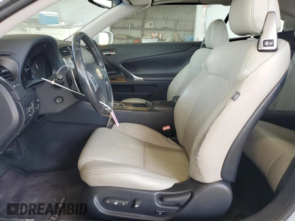 2011 Lexus IS 350 C with VIN JTHFE2C24B2506442, listed as a Copart auction lot 58697855 with 122,795 mi miles and Salvage title. Bid and sale history available at DreamBid. Image 7.