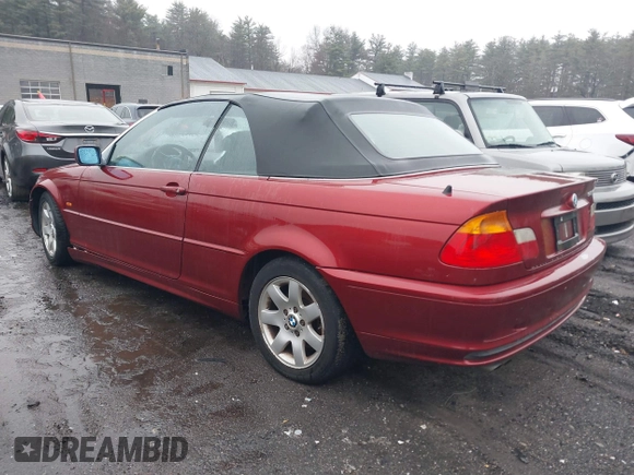 2001 BMW 3 Series 325Ci with VIN WBABS33491JY57204, listed as a IAAI auction lot 41854563 with 146,985 mi miles. Bid and sale history available at carsss.com. Image 3.