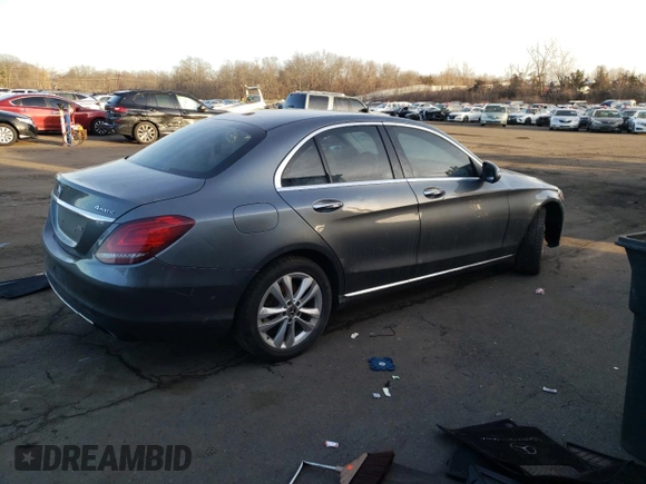 2019 Mercedes-Benz C 300 with VIN WDDWF8EB4KR483269, listed as a Copart auction lot 43979555 with Not Provided miles and Clean Title. Bid and sale history available at carsss.com. Image 3.