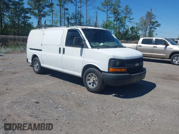 2010 Chevrolet Express Cargo Van with VIN 1GCUGADX2A1146132, listed as a IAAI auction lot 41872766 with 167,063 mi miles. Bid and sale history available at carsss.com. Image 1.