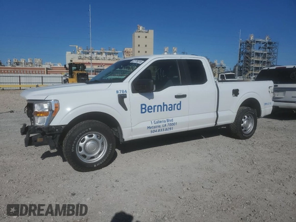 2021 Ford F-150 XL with VIN 1FTEX1C59MFD09404, listed as a Copart auction lot 87176314 with 93,801 mi miles and Salvage title. Bid and sale history available at DreamBid. Image 1.