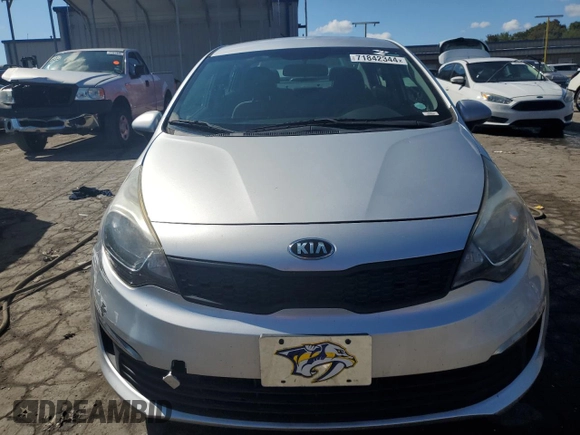 2017 Kia Rio LX with VIN KNADM4A37H6010780, listed as a Copart auction lot 71842344 with 123,281 mi miles and Salvage Title. Bid and sale history available at DreamBid. Image 5.