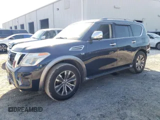 2017 Nissan Armada SV with VIN JN8AY2ND3H9002700, listed as a Copart auction lot 49588585 with 113,852 mi miles and Salvage Title. Bid and sale history available at carsss.com. Image 1.