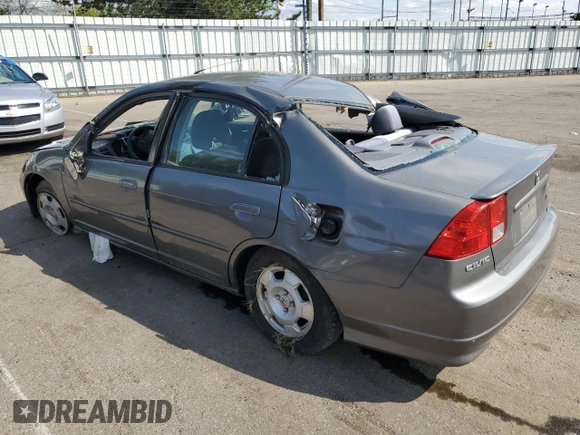 2005 Honda Civic with VIN JHMES96695S010228, listed as a Copart auction lot 55092935 with 156,482 mi miles and Salvage Title. Bid and sale history available at DreamBid. Image 2.