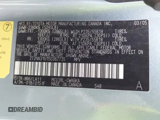 2005 Lexus RX 330 with VIN 2T2HA31U15C067735, listed as a IAAI auction lot 41660583 with 135,787 mi miles and . Bid and sale history available at DreamBid. Image 9.