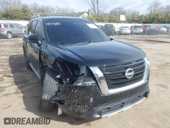 2024 Nissan Pathfinder Platinum with VIN 5N1DR3DK7RC269754, listed as a IAAI auction lot 41684186 with 14,047 mi miles and . Bid and sale history available at DreamBid. Image 1.