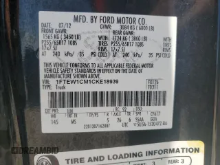2012 Ford F-150 XL with VIN 1FTEW1CM1CKE18939, listed as a Copart auction lot 45755165 with 118,760 mi miles and Salvage Title. Bid and sale history available at carsss.com. Image 14.