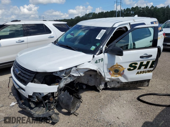 2017 Ford Police Interceptor Utility z VIN 1FM5K8ARXHGB83143, wystawiony jako Copart lot #61688935 z przebiegiem Nie podano mil oraz Szkoda całkowita • Salvage title. Historia ofert i sprzedaży dostępna na DreamBid. Obrazek 1.