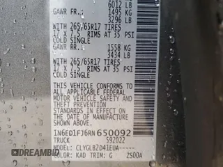 2024 Nissan Frontier SV z VIN 1N6ED1FJ6RN650092, wystawiony jako Copart lot #85312844 z przebiegiem 8 605 mil mil oraz Szkoda całkowita • Salvage title. Historia ofert i sprzedaży dostępna na DreamBid. Obrazek 15.