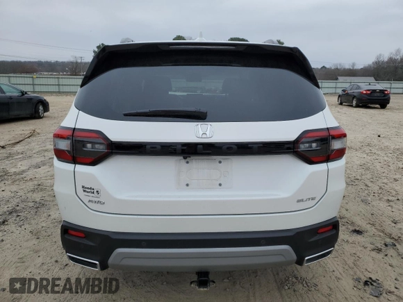 2025 Honda Pilot Elite with VIN 5FNYG1H82SB058680, listed as a Copart auction lot 42996425 with 9,890 mi miles and Salvage Title. Bid and sale history available at DreamBid. Image 6.