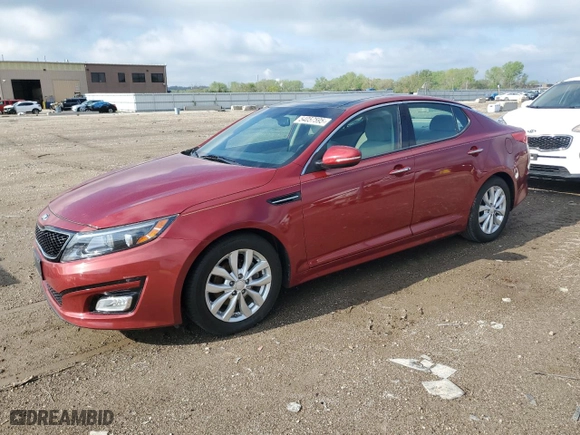 2015 Kia Optima EX with VIN 5XXGN4A75FG394024, listed as a Copart auction lot 54057595 with 109,653 mi miles and Clean Title. Bid and sale history available at carsss.com. Image 1.