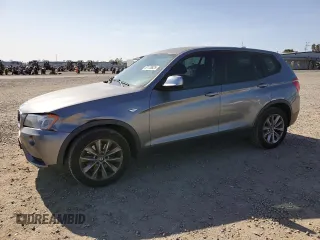 2013 BMW X3 xDrive28i with VIN 5UXWX9C56D0A11027, listed as a Copart auction lot 52176525 with 215,712 mi miles and Clean Title. Bid and sale history available at carsss.com. Image 1.