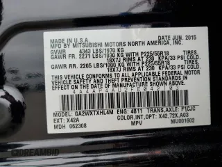 2015 Mitsubishi Outlander SE with VIN 4A4AP4AU2FE042103, listed as a Copart auction lot 64390925 with 48,369 mi miles and Salvage title. Bid and sale history available at DreamBid. Image 13.