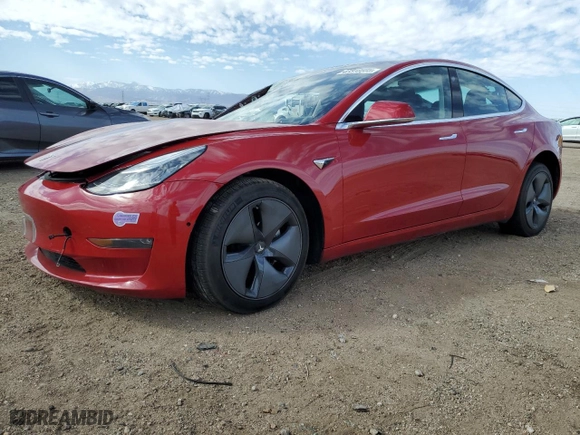 2019 Tesla Model 3 Long Range with VIN 5YJ3E1EB1KF387273, listed as a Copart auction lot 47318605 with 57,111 mi miles and Salvage Title. Bid and sale history available at carsss.com. Image 1.