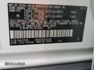 2020 Toyota RAV4 LE with VIN 2T3H1RFV7LC072029, listed as a Copart auction lot 46343735 with 57,507 mi miles and Non Repairable. Bid and sale history available at DreamBid. Image 13.