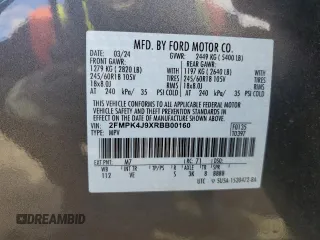2024 Ford Edge SEL with VIN 2FMPK4J9XRBB00160, listed as a Copart auction lot 46745995 with 7,907 mi miles and Non Repairable. Bid and sale history available at carsss.com. Image 13.