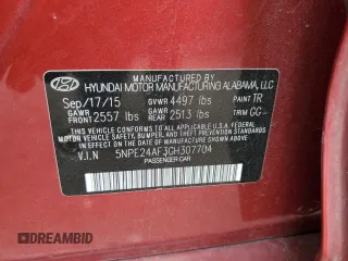 2016 Hyundai Sonata SE z VIN 5NPE24AF3GH307704, wystawiony jako Copart lot #45120925 z przebiegiem 126 347 mil mil oraz Szkoda całkowita • Salvage title. Historia ofert i sprzedaży dostępna na DreamBid. Obrazek 12.
