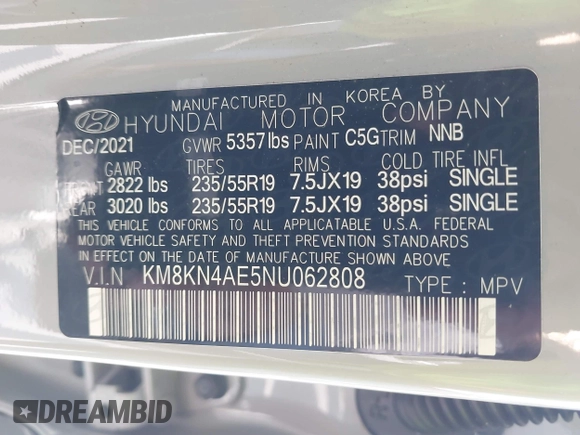 2022 Hyundai Ioniq 5 SEL с VIN KM8KN4AE5NU062808, выставлен на аукционе IAAI как лот 42389367 с пробегом 45 176 миль миль и . История ставок и продаж доступна на DreamBid. Изображение 9.