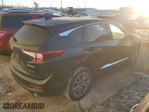 2020 Acura RDX w/Technology Pkg with VIN 5J8TC2H52LL002935, listed as a Copart auction lot 42392165 with 0 mi miles and Salvage Title. Bid and sale history available at carsss.com. Image 3.
