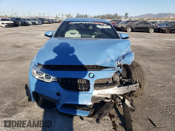 2017 BMW M4 with VIN WBS3U9C57HP970954, listed as a Copart auction lot 84011474 with 56,882 mi miles and Salvage Title. Bid and sale history available at carsss.com. Image 5.
