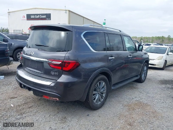 2023 Infiniti QX80 LUXE with VIN JN8AZ2AE2P9302125, listed as a IAAI auction lot 41546696 with 58,323 mi miles. Bid and sale history available at carsss.com. Image 4.