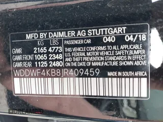 2018 Mercedes-Benz C 300 с VIN WDDWF4KB8JR409459, выставлен на аукционе IAAI как лот 42231142 с пробегом 81 035 миль миль и . История ставок и продаж доступна на DreamBid. Изображение 9.