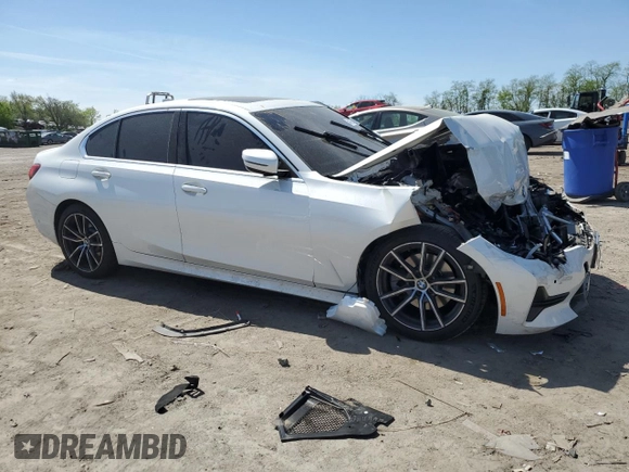 2021 BMW 3 Series 330i xDrive with VIN 3MW5R7J05M8C06619, listed as a Copart auction lot 54072555 with 25,208 mi miles and Salvage title. Bid and sale history available at DreamBid. Image 4.