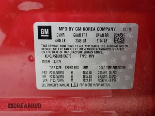 2017 Buick Encore Preferred с VIN KL4CJASB5HB106078, выставлен на аукционе Copart как лот 59795915 с пробегом 106 604 миль миль и Списание • Salvage title. История ставок и продаж доступна на DreamBid. Изображение 14.