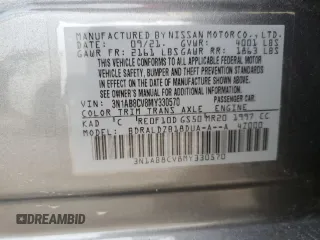 2021 Nissan Sentra SV with VIN 3N1AB8CV8MY330570, listed as a Copart auction lot 54717645 with 18,223 mi miles and Salvage Title. Bid and sale history available at carsss.com. Image 12.