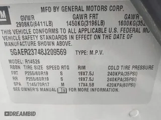 2008 Buick Enclave CXL with VIN 5GAER23748J209569, listed as a IAAI auction lot 42091536 with 1 mi miles. Bid and sale history available at carsss.com. Image 9.