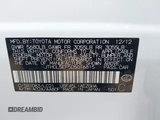 2013 Lexus LS 460 z VIN JTHCL5EF5D5016815, wystawiony jako IAAI lot #41794829 z przebiegiem 224 029 mil mil oraz . Historia ofert i sprzedaży dostępna na DreamBid. Obrazek 9.