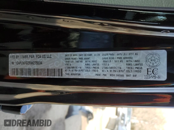2024 Jeep Wrangler Rubicon с VIN 1C4PJXFG2RW275534, выставлен на аукционе Copart как лот 48775095 с пробегом 705 миль миль и Списание • Salvage title. История ставок и продаж доступна на DreamBid. Изображение 13.