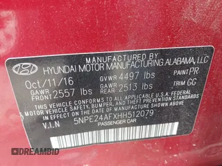 2017 Hyundai Sonata 2.4L z VIN 5NPE24AFXHH512079, wystawiony jako IAAI lot #42216212 z przebiegiem 122 398 mil mil oraz . Historia ofert i sprzedaży dostępna na DreamBid. Obrazek 9.
