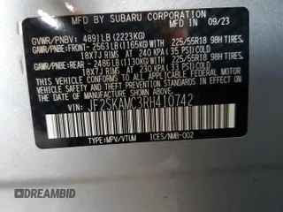 2024 Subaru Forester Touring z VIN JF2SKAMC3RH410742, wystawiony jako Copart lot #48563465 z przebiegiem 8 344 mil mil oraz Szkoda całkowita • Salvage title. Historia ofert i sprzedaży dostępna na DreamBid. Obrazek 13.