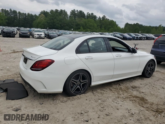 2019 Mercedes-Benz C 300 with VIN 55SWF8EB0KU284346, listed as a Copart auction lot 58927195 with Not provided miles and Salvage title. Bid and sale history available at DreamBid. Image 3.