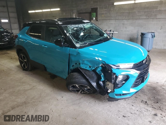 2022 Chevrolet TrailBlazer RS with VIN KL79MUSLXNB031212, listed as a Copart auction lot 52006845 with Not Provided miles and Salvage Title. Bid and sale history available at DreamBid. Image 4.
