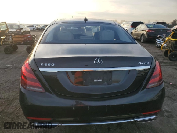 2018 Mercedes-Benz S 560 with VIN WDDUG8GB4JA387477, listed as a Copart auction lot 86575774 with 53,624 mi miles and Salvage Title. Bid and sale history available at carsss.com. Image 6.