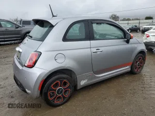 2015 FIAT 500e with VIN 3C3CFFGEXFT581703, listed as a Copart auction lot 44638645 with 80,423 mi miles and Salvage Title. Bid and sale history available at carsss.com. Image 3.