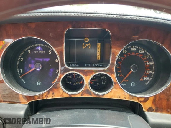 2007 Bentley Continental GT with VIN SCBDR33W97C045720, listed as a Copart auction lot 56370245 with 47,350 mi miles and Salvage Title. Bid and sale history available at DreamBid. Image 9.