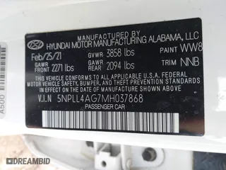 2021 Hyundai Elantra SE with VIN 5NPLL4AG7MH037868, listed as a IAAI auction lot 41689681 with 43,043 mi miles. Bid and sale history available at carsss.com. Image 9.