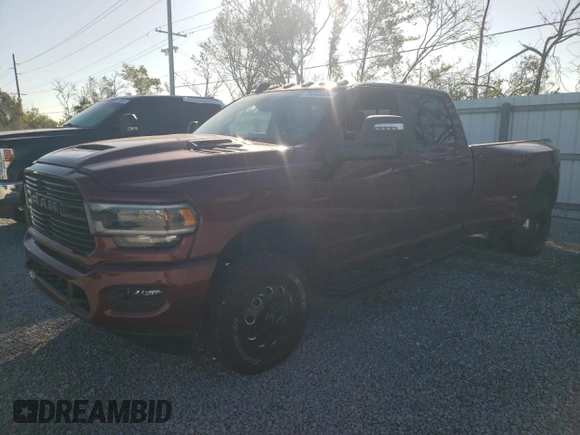 2023 Ram 3500 Laramie with VIN 3C63RRJL7PG557369, listed as a Copart auction lot 75083304 with 6,390 mi miles and Non Repairable. Bid and sale history available at carsss.com. Image 1.